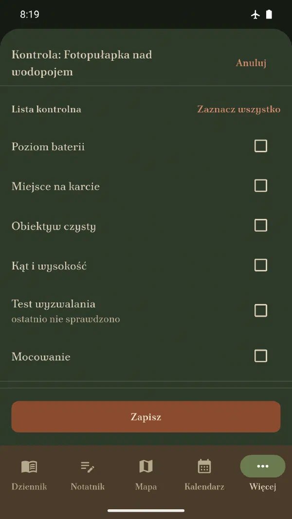 Kontrola fotopułapki: lista kontrolna, od poziomu baterii po mocowanie